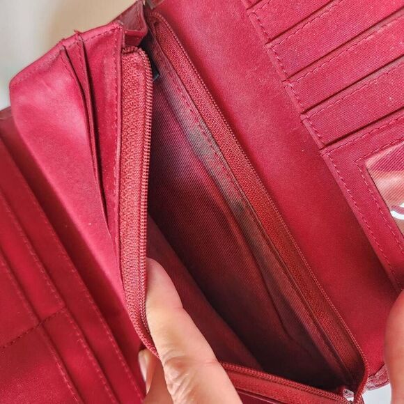 Fossil brick red genuine leather envelope wallet purse y2k - Picture 4 of 8